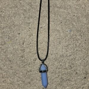 Blue Glow In The Dark Geometric Pendant Necklace